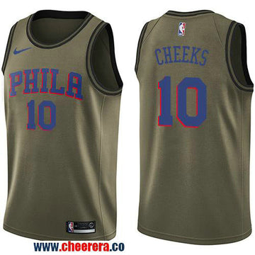 Nike Maurice Cheeks Philadelphia 76ers green Salute To Service jersey
