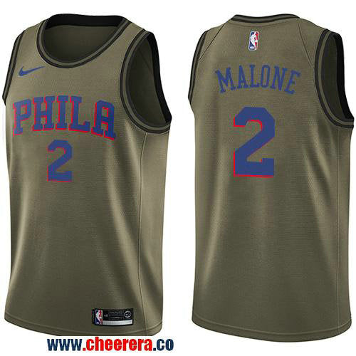 Nike Moses Malone Philadelphia 76ers green Salute To Service jersey