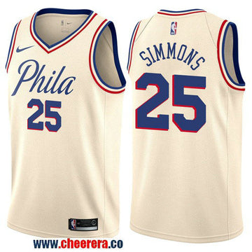 Nike Ben Simmons Philadelphia 76ers cream jersey