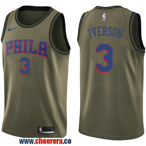 Nike Allen Iverson Philadelphia 76ers green Salute To Service jersey