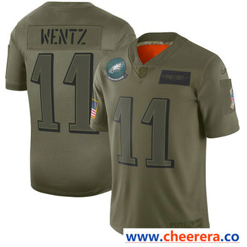 Nike Carson Wentz Philadelphia Eagles olive Salute To Service jersey