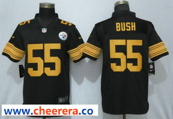 Nike Devin Bush Pittsburgh Steelers black Color Rush jersey