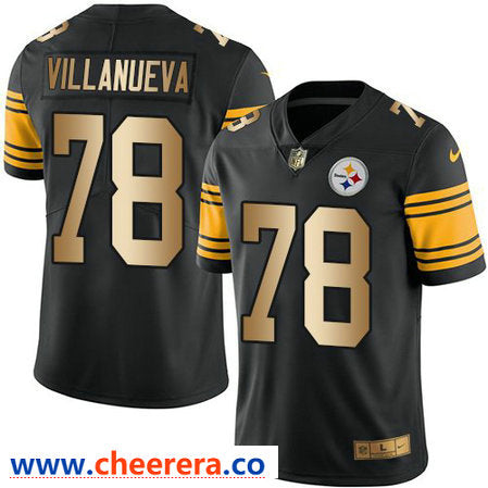Nike Alejandro Villanueva Pittsburgh Steelers black Color Rush jersey