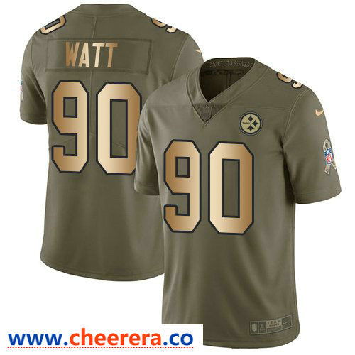 Nike T.J. Watt Pittsburgh Steelers olive Salute To Service jersey