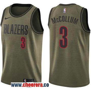 Nike C.J. McCollum Portland Trail Blazers green Salute To Service jersey
