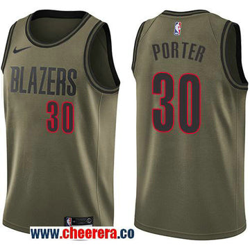 Nike Terry Porter Portland Trail Blazers green Salute To Service jersey