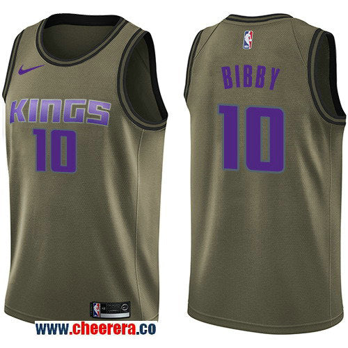 Nike Mike Bibby Sacramento Kings green Salute To Service jersey