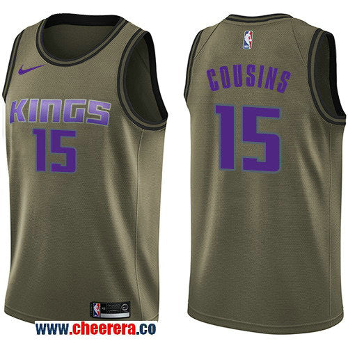 Nike DeMarcus Cousins Sacramento Kings green Salute To Service jersey