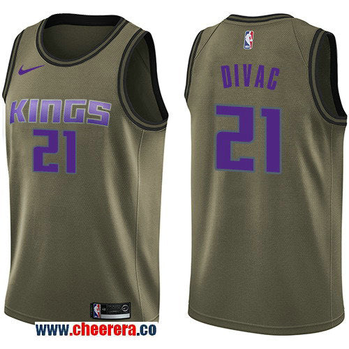 Nike Vlade Divac Sacramento Kings green Salute To Service jersey