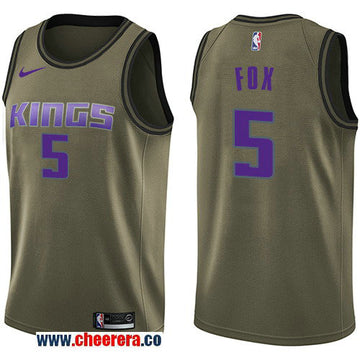 Nike De'Aaron Fox Sacramento Kings green Salute To Service jersey