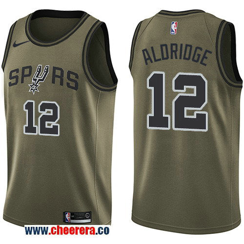 Nike LaMarcus Aldridge San Antonio Spurs green Salute To Service jersey