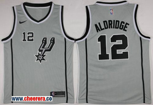 Nike LaMarcus Aldridge San Antonio Spurs silver jersey