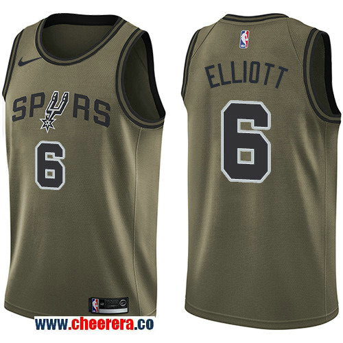 Nike Sean Elliott San Antonio Spurs green Salute To Service jersey