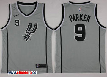 Nike Tony Parker San Antonio Spurs silver jersey