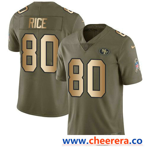 Nike Jerry Rice San Francisco 49ers olive Salute To Service jersey
