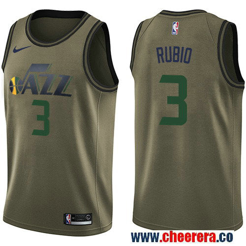 Nike Ricky Rubio Utah Jazz green Salute To Service jersey