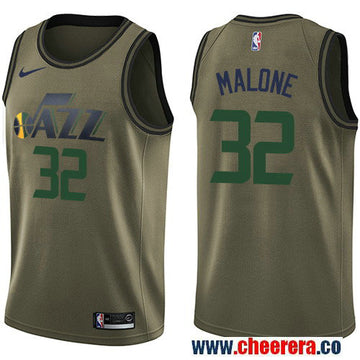 Nike Karl Malone Utah Jazz green Salute To Service jersey