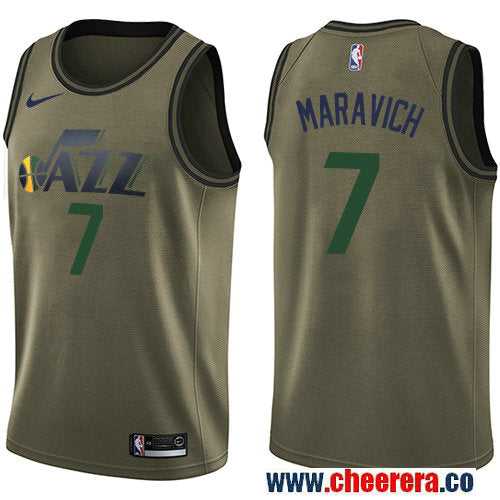 Nike Pete Maravich Utah Jazz green Salute To Service jersey