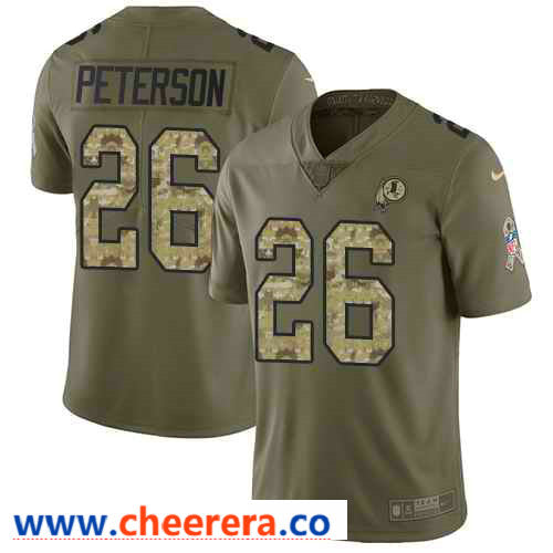 Nike Adrian Peterson Washington Commanders olive Salute To Service jersey