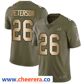 Nike Adrian Peterson Washington Commanders olive Salute To Service jersey