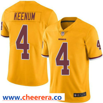 Nike Case Keenum Washington Commanders gold Color Rush jersey