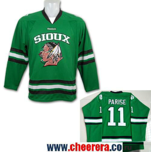 Zach Parise North Dakota Fighting Sioux green jersey
