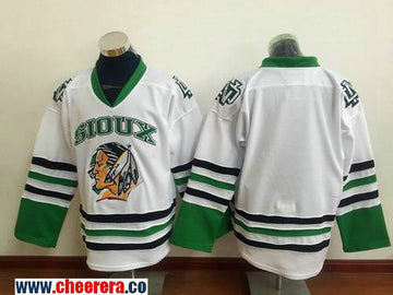 Custom North Dakota Fighting Sioux white jersey