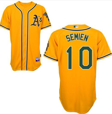 Marcus Semien Oakland Athletics yellow jersey