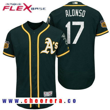 Yonder Alonso Oakland Athletics green jersey