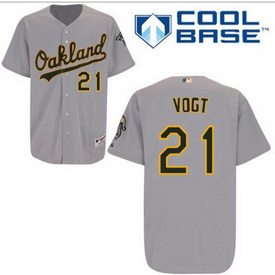 Stephen Vogt Oakland Athletics gray jersey