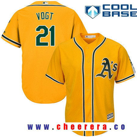 Stephen Vogt Oakland Athletics yellow Alternate jersey