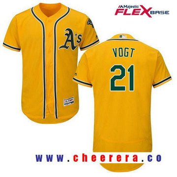 Stephen Vogt Oakland Athletics yellow Alternate jersey