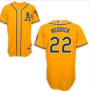 Josh Reddick Oakland Athletics yellow jersey
