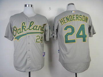 Rickey Henderson Oakland Athletics gray Away jersey