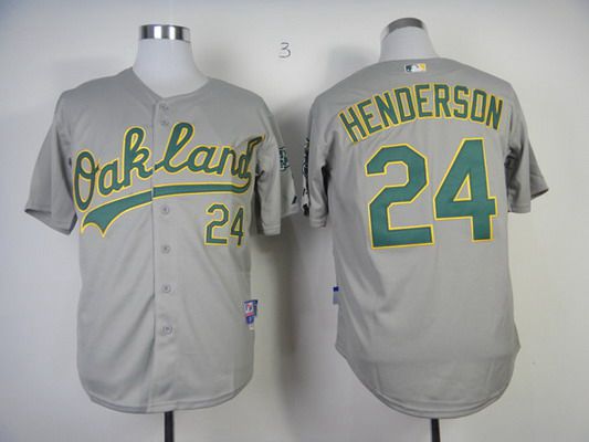 Rickey Henderson Oakland Athletics gray Away jersey
