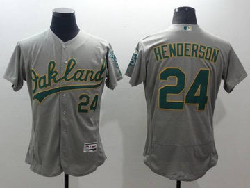 Rickey Henderson Oakland Athletics gray jersey