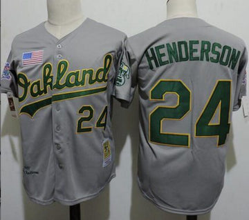 Rickey Henderson Oakland Athletics gray Throwback jersey