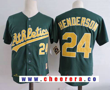 Rickey Henderson Oakland Athletics green Throwback jersey