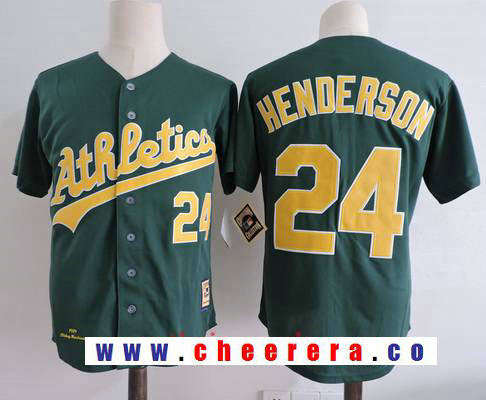 Rickey Henderson Oakland Athletics green Throwback jersey