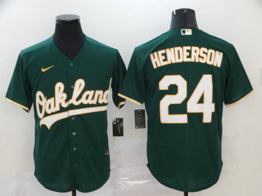 Rickey Henderson Oakland Athletics green jersey