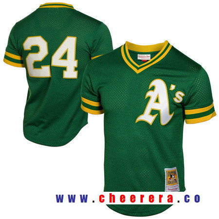 Rickey Henderson Oakland Athletics green Throwback jersey