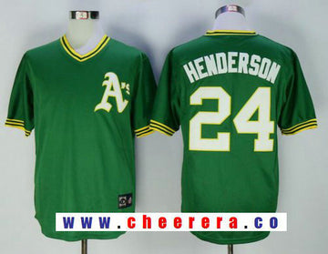 Rickey Henderson Oakland Athletics green Throwback jersey