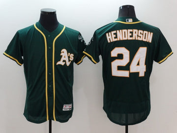 Rickey Henderson Oakland Athletics green jersey