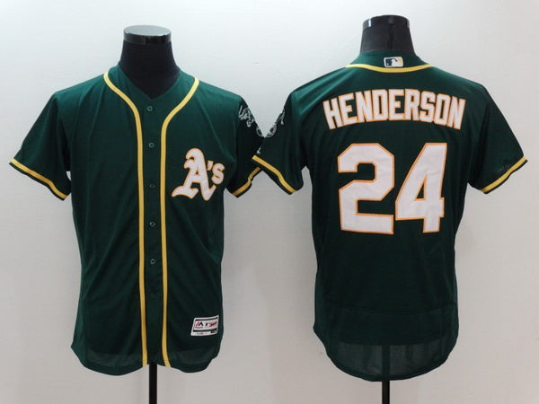 Rickey Henderson Oakland Athletics green jersey