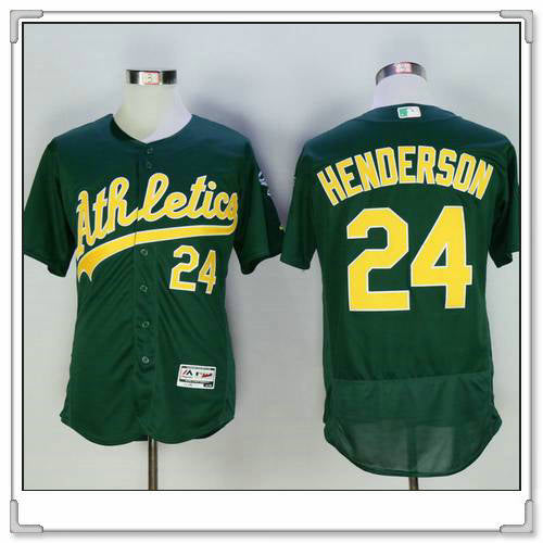 Rickey Henderson Old Oakland Athletics green jersey