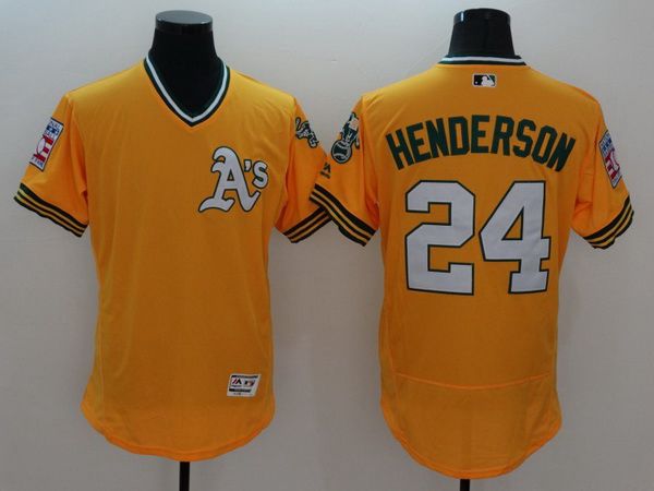 Rickey Henderson Oakland Athletics yellow jersey
