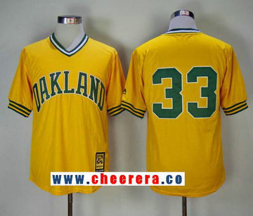 Jose Canseco Oakland Athletics yellow Throwback jersey