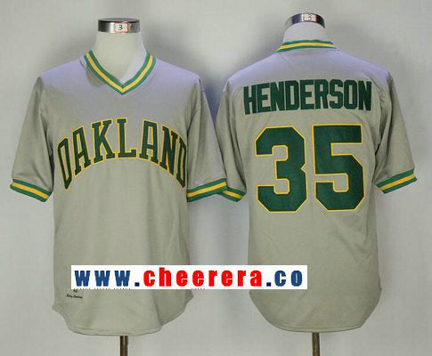Rickey Henderson Oakland Athletics gray Throwback jersey