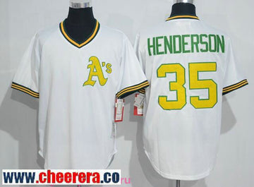 Rickey Henderson Oakland Athletics white Throwback jersey