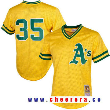 Rickey Henderson Oakland Athletics yellow Throwback jersey